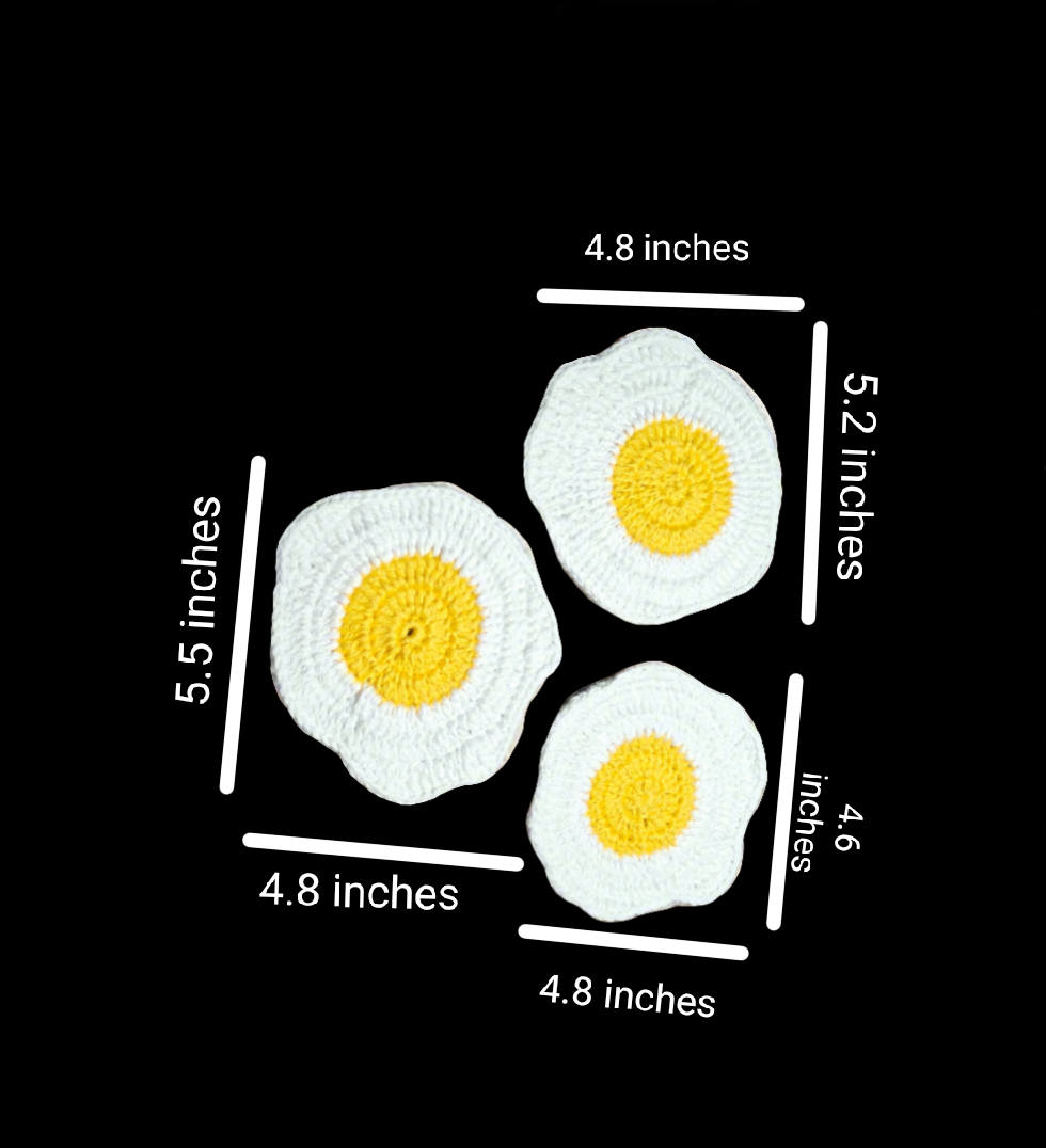 Omelette Crochet Coaster š³āØ Set of 3