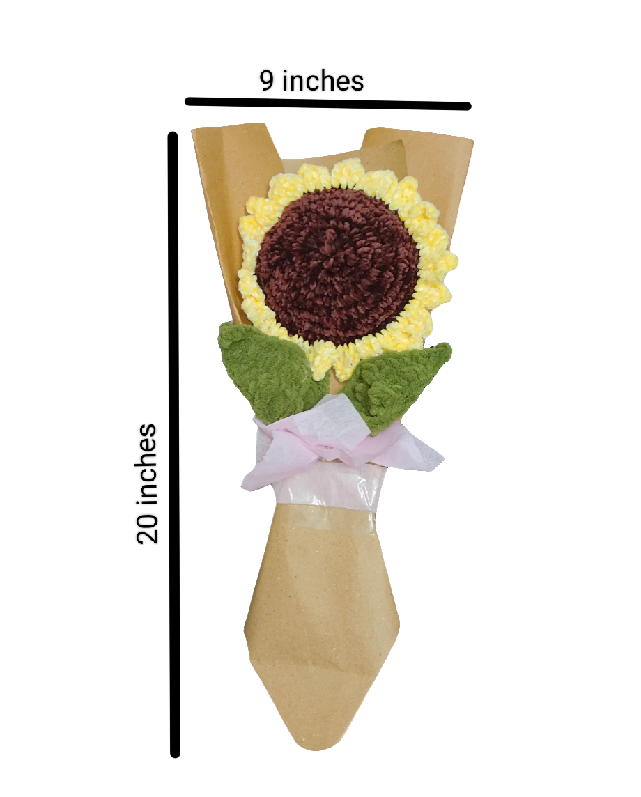 Sunlit Crochet Sunflower Bouquet