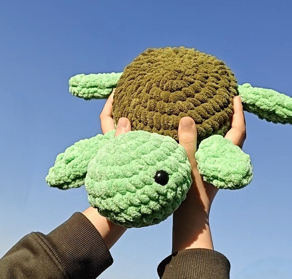 Handmade Crochet Turtle Plushie – Soft & Adorable Stuffed Toy