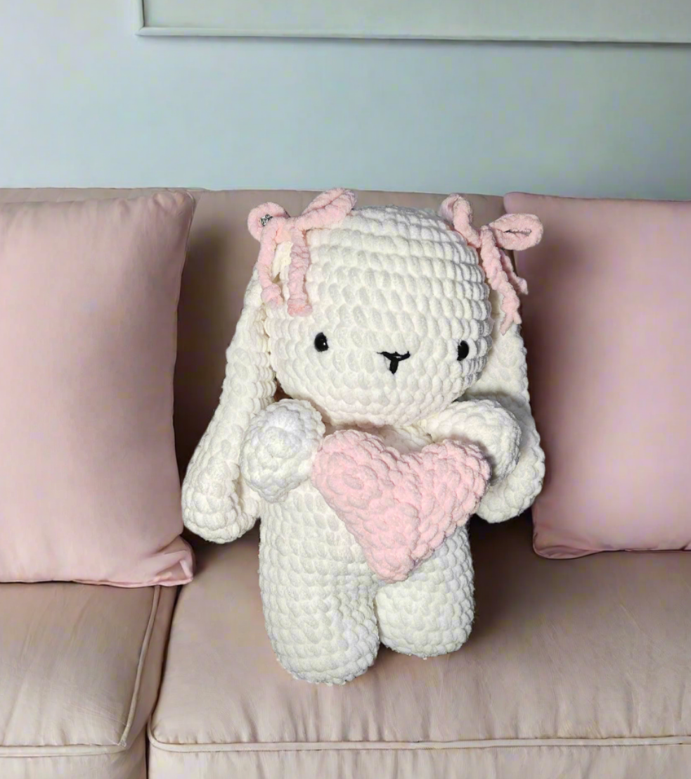 Handmade 16-Inch Crochet Bunny Plush