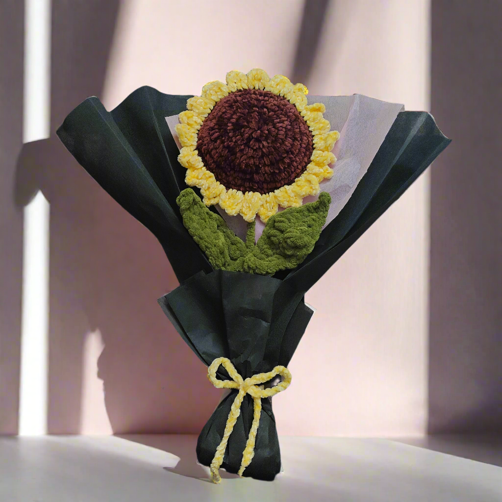 Sunlit Crochet Sunflower Bouquet