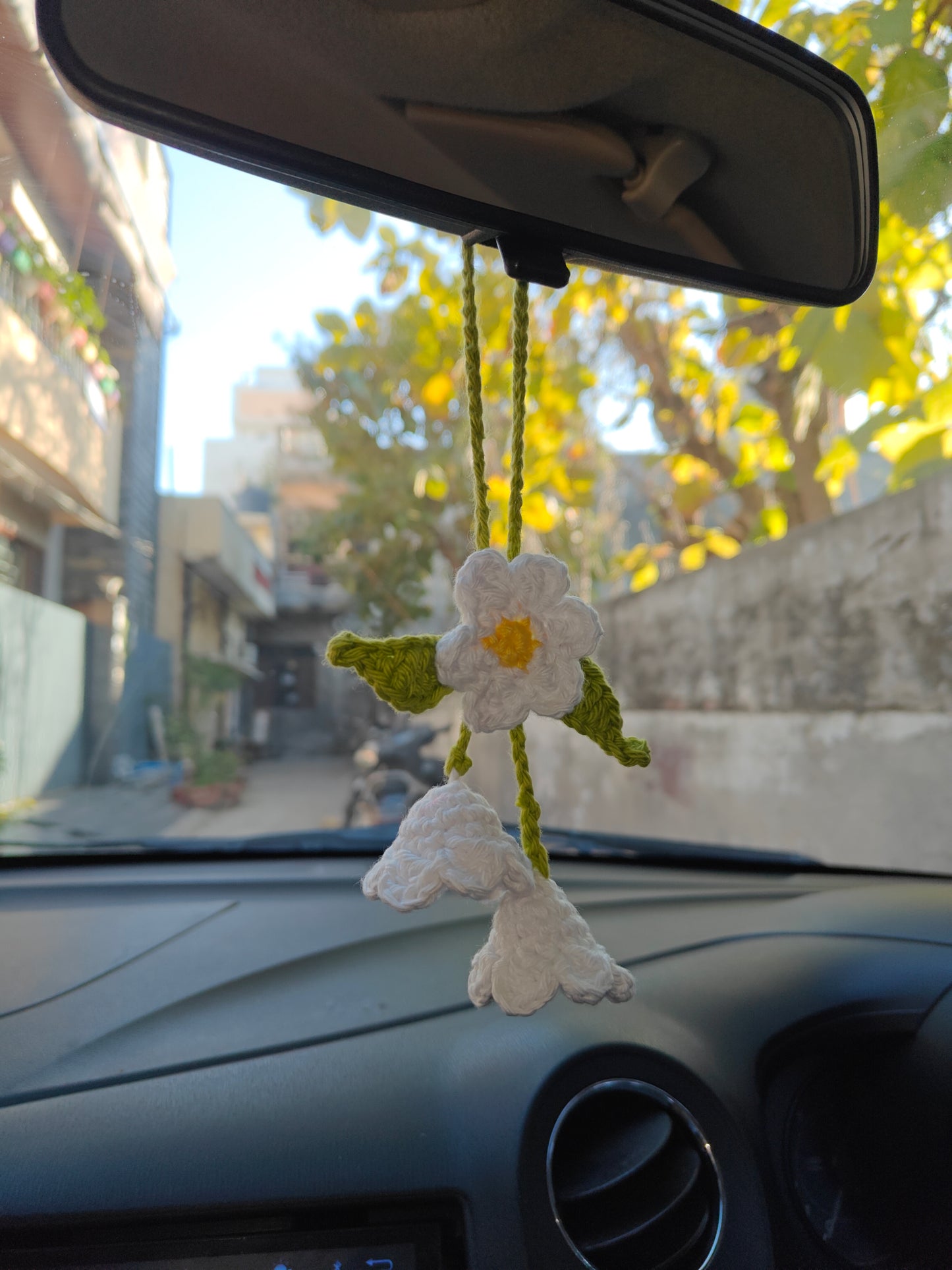 Handmade Crochet Flower Car Hanging | Aesthetic Floral Decor