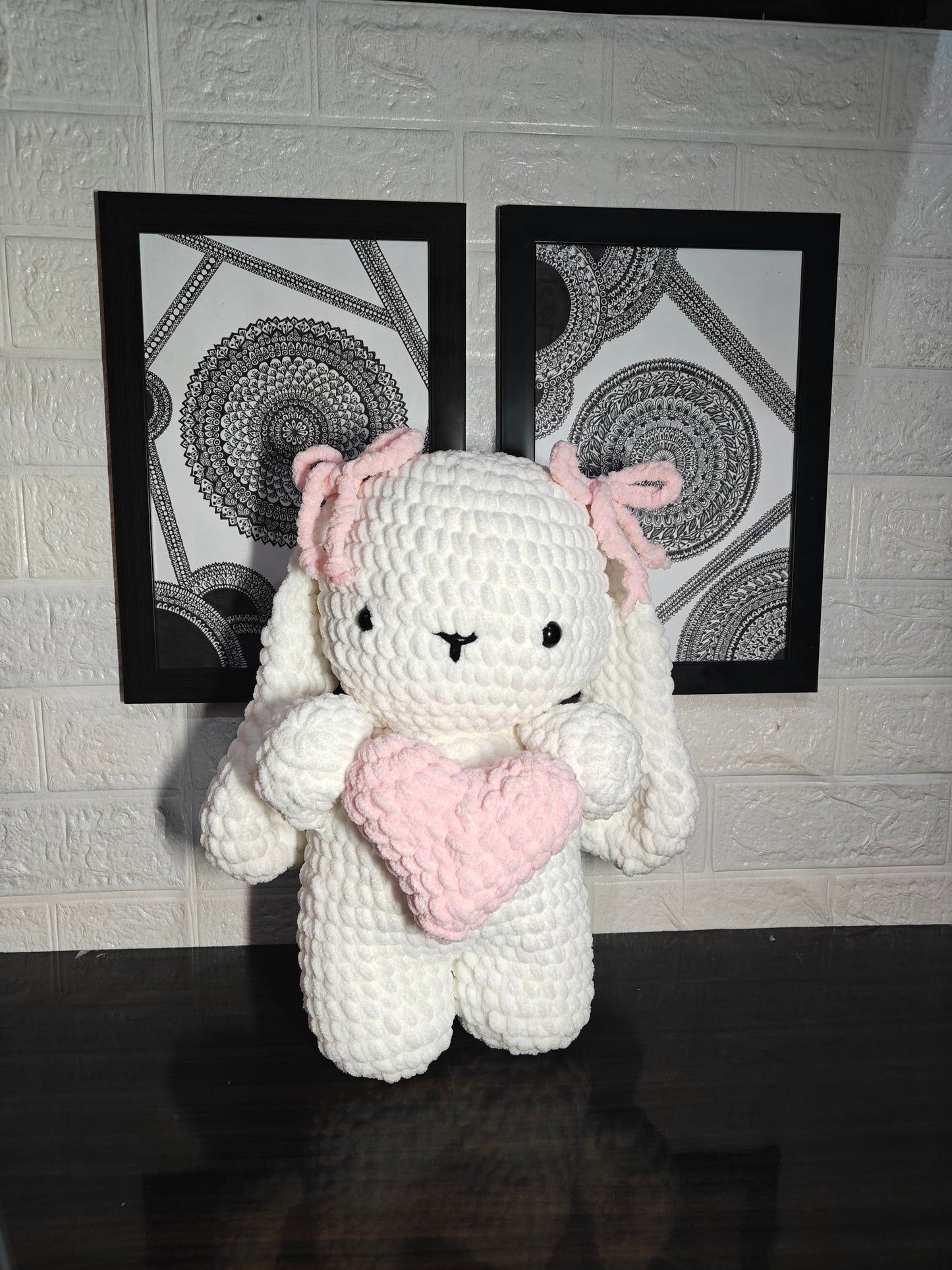 Handmade 16-Inch Crochet Bunny Plush