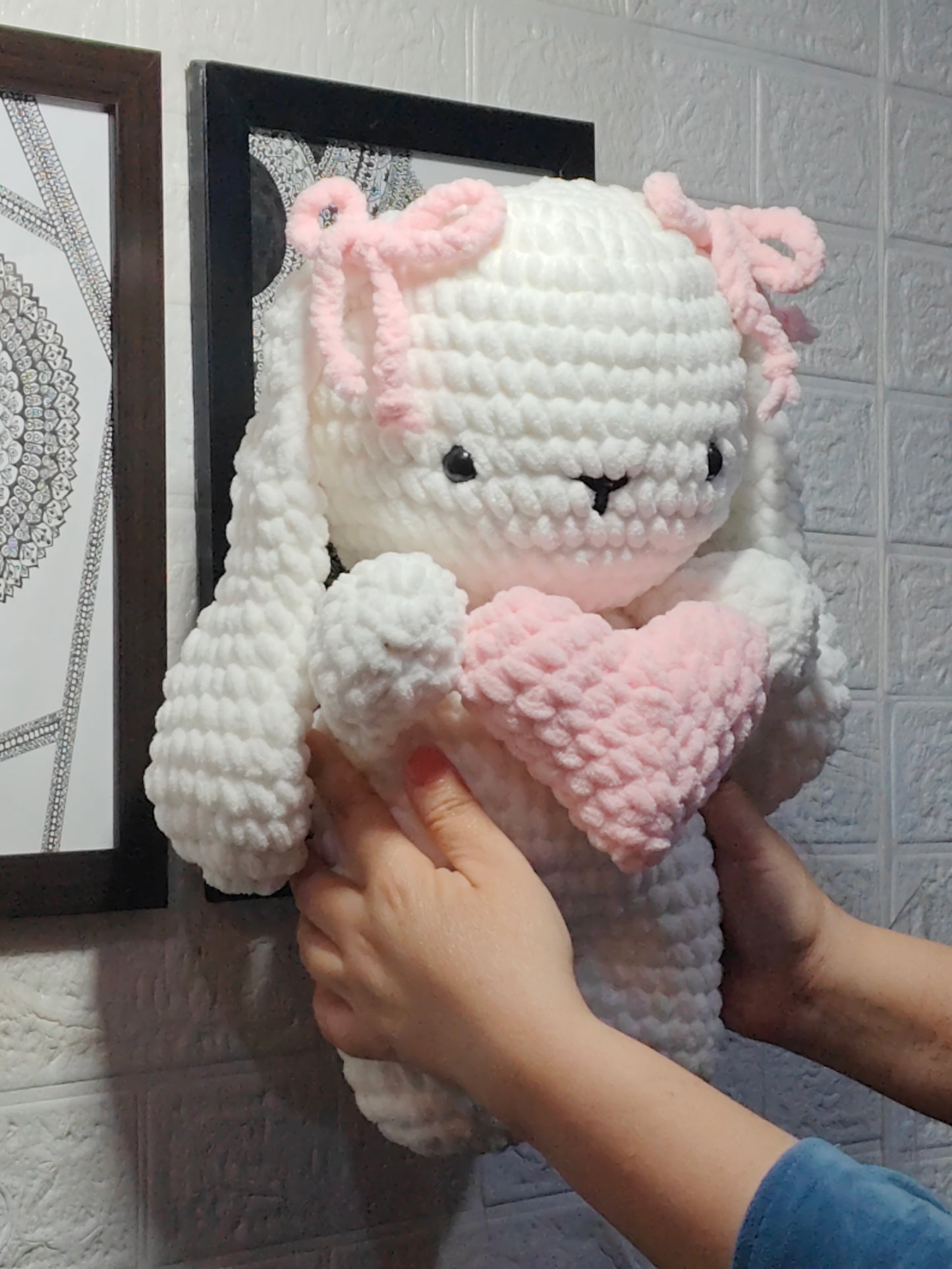 Handmade 16-Inch Crochet Bunny Plush